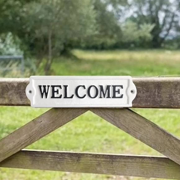 ABBOTT Cast Iron "Welcome" Sign Home Decor - Picture 12 of 15